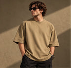 Men’s Premium Sand Beige Oversized T-Shirt – Relaxed Streetwear Fit