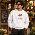 Men’s White Floral Graphic Sweatshirt – Don’t Water Dead Flowers Printed Crew Neck Sweatshirt