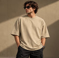 Men’s Premium Light Beige Oversized T-Shirt – Relaxed Streetwear Fit