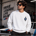 Men’s White BMW E30 Car Graphic Printed Sweatshirt – Premium Crew Neck Streetwear
