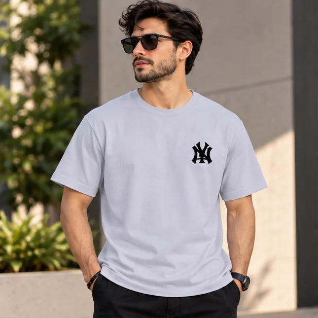 Men’s Off-White NY Logo Oversized T-Shirt – Minimal Streetwear Casual Tee