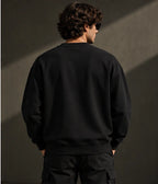 Men’s Premium Black Crew Neck Sweatshirt – Relaxed Fit