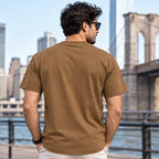 Men’s Brown Brooklyn New York Graphic Oversized T-Shirt – Urban Streetwear Tee