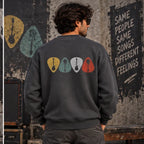 Men’s Charcoal Grey Sa Re Ga Ma Music Graphic Printed Sweatshirt – Crew Neck Casual Wear