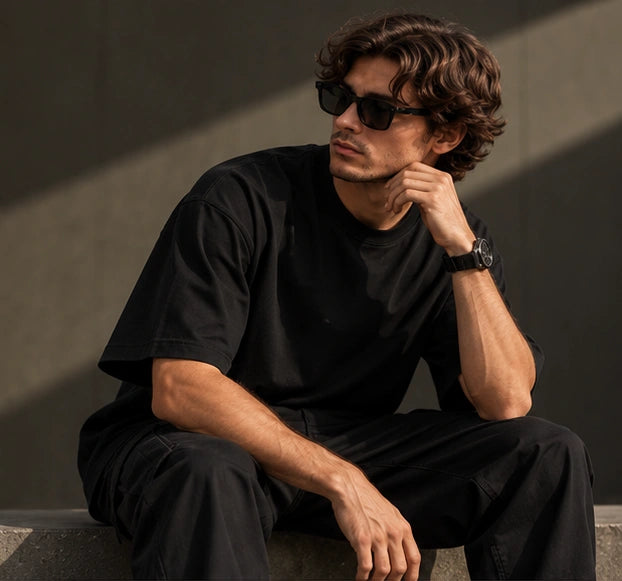 Men’s Premium Black Oversized T-Shirt – Relaxed Streetwear Fit
