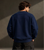 Men’s Premium Navy Blue Crew Neck Sweatshirt – Relaxed Fit