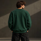 Men’s Premium Forest Green Crew Neck Sweatshirt – Relaxed Fit