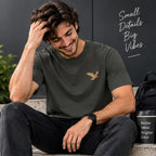 Men’s Charcoal Grey Eagle Graphic Oversized T-Shirt – Minimal Streetwear Tee