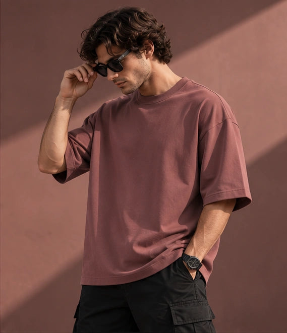 Men’s Premium Dusty Rose Oversized T-Shirt – Relaxed Streetwear Fit