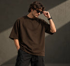 Men’s Premium Chocolate Brown Oversized T-Shirt – Relaxed Streetwear Fit