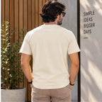 Men’s Off-White Cute Puppy Graphic Oversized T-Shirt – Minimal Casual Streetwear Tee