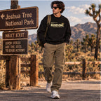 Men’s Black Outdoor Adventure Graphic Sweatshirt – Front & Back Print