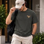 Men’s Charcoal Grey Eagle Graphic Oversized T-Shirt – Minimal Streetwear Tee