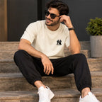 Men’s Off-White NY Logo Oversized T-Shirt – Minimal Streetwear Casual Tee