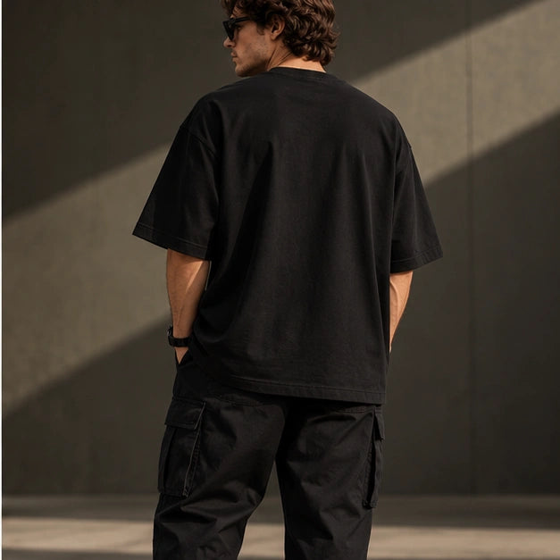 Men’s Premium Black Oversized T-Shirt – Relaxed Streetwear Fit