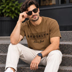 Men’s Brown Brooklyn New York Graphic Oversized T-Shirt – Urban Streetwear Tee