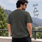 Men’s Charcoal Grey Eagle Graphic Oversized T-Shirt – Minimal Streetwear Tee