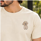 Men’s Off-White Cute Puppy Graphic Oversized T-Shirt – Minimal Casual Streetwear Tee